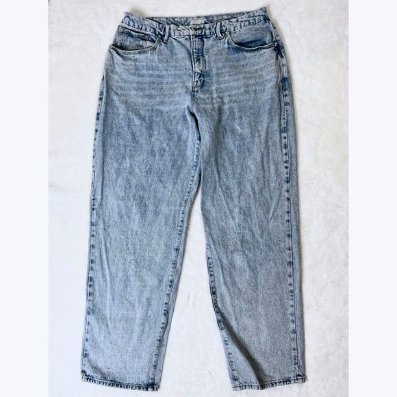 Good American Good 90s Loose Jeans GNIL999T  Size 14/32 Baggy Slouchy Light Wash - Picture 1 of 7